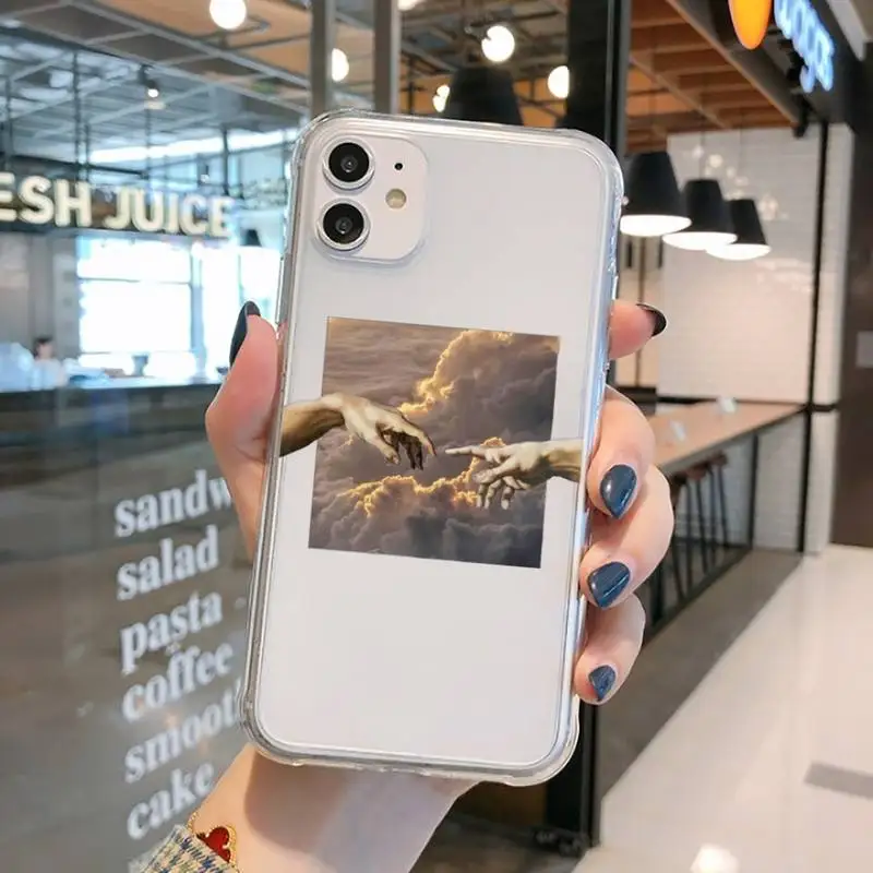 

Art Abstract Paintings Phone Case Transparent for iPhone 11 12 mini pro XS MAX 8 7 6 6S Plus X 5S SE 2020 XR