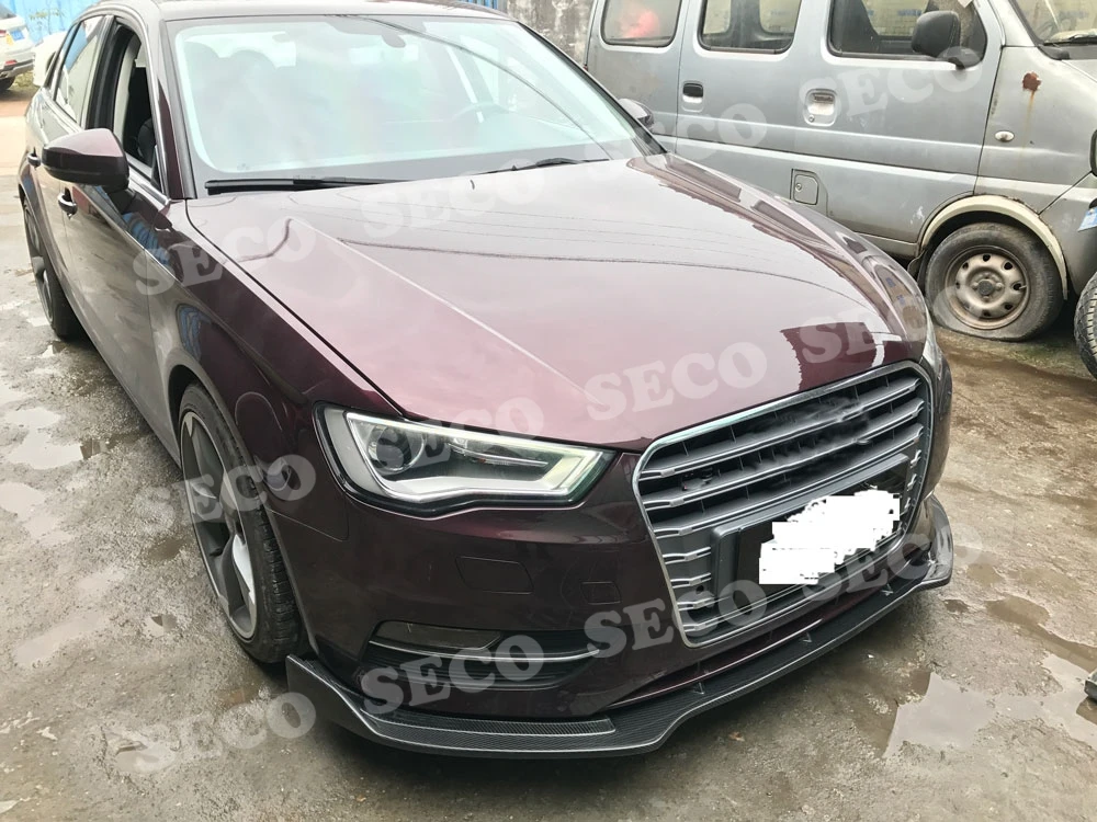 Для Audi A3 Sline S3 Седан 4 двери передний спойлер для губ карбоновое волокно головка бампер Лопата автомобильный Стайлинг