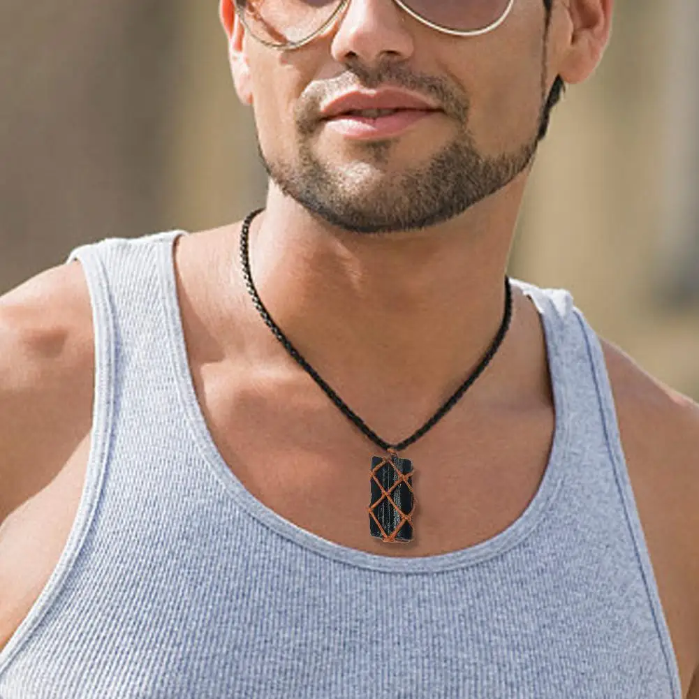 Натуральный черный турмалин ретро-кулон с натуральным драгоценным камнем ручной