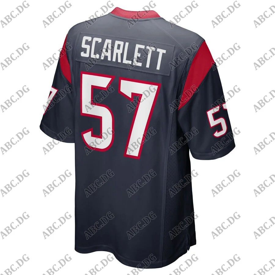 

Customized Stitch American Football Jersey Men Women Kid Youth Houston Brennan Scarlett Navy Game Jersey