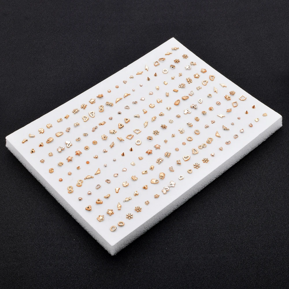 100 пар/лот женский акриловый цвета: золотистый серебристый Цвет микс маленькие