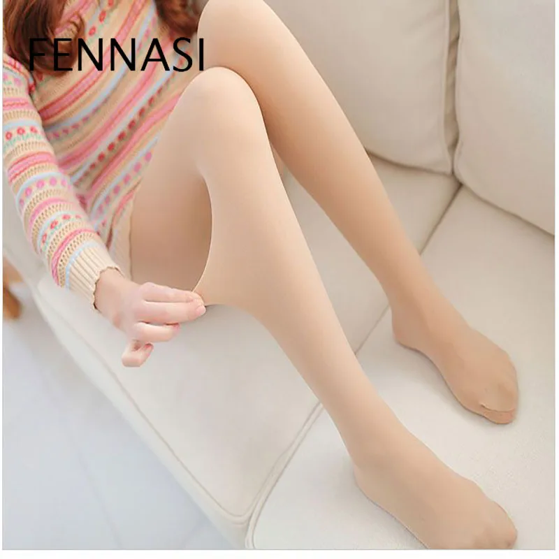 

Женские леггинсы из спандекса FENNASI, зимние, черные, эластичные, плотные, теплые