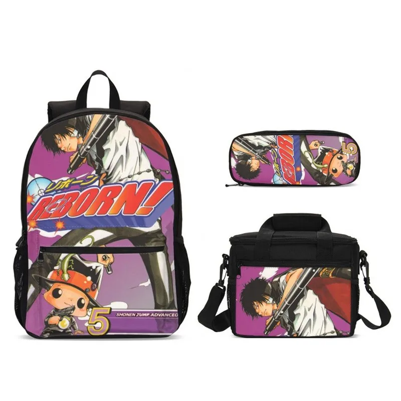 2020 HITMAN REBORN школьные рюкзаки для мальчиков Детские с коробкой еды сумки набор Mochila