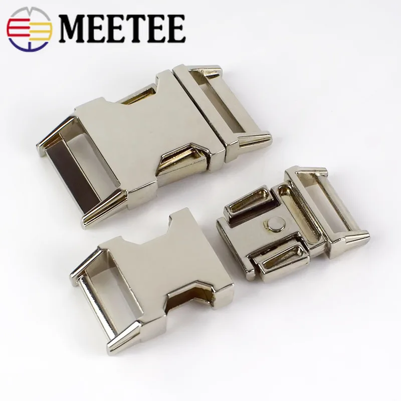 Meetee 2 шт. 10/15/20/25 мм металлический быстро сторонний релиз изогнутой пряжкой