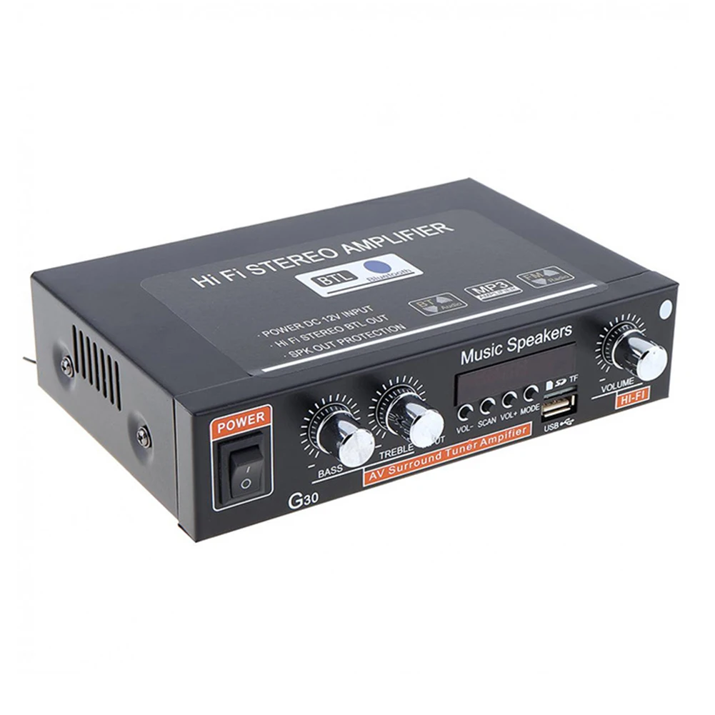 G30 Home Stereo Bass Remote Control HIFI Car Amplifier Audio Replacement Easy Use Multifunction Digital Electronics 2 Channel | Автомобили