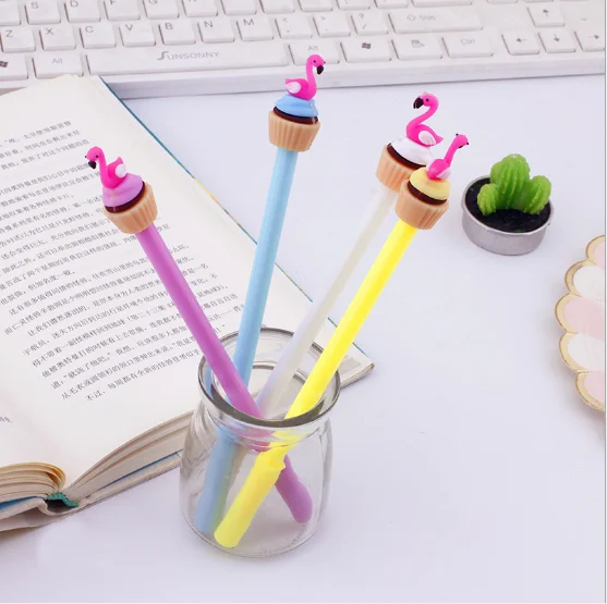 0 5 мм 100 шт./лот гелевая ручка мультяшный Фламинго нейтральная Креативные