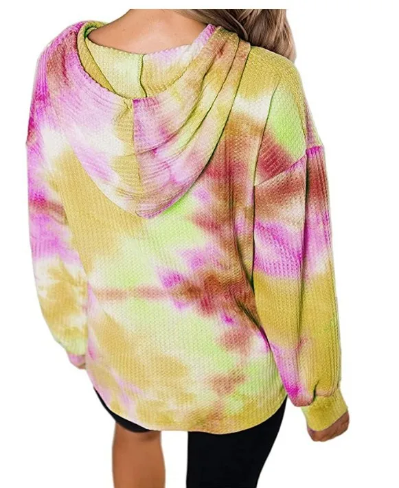 Tie Dye harajuku Oversized Sweat Crop Top Women Short Sweetshirts 2020 O-Neck Long Sleeve Pullovers Tracksuit Clothes