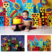 superhero backgrounds birthday party baby comics personalized poster portrait photography backdrops for photo studio
