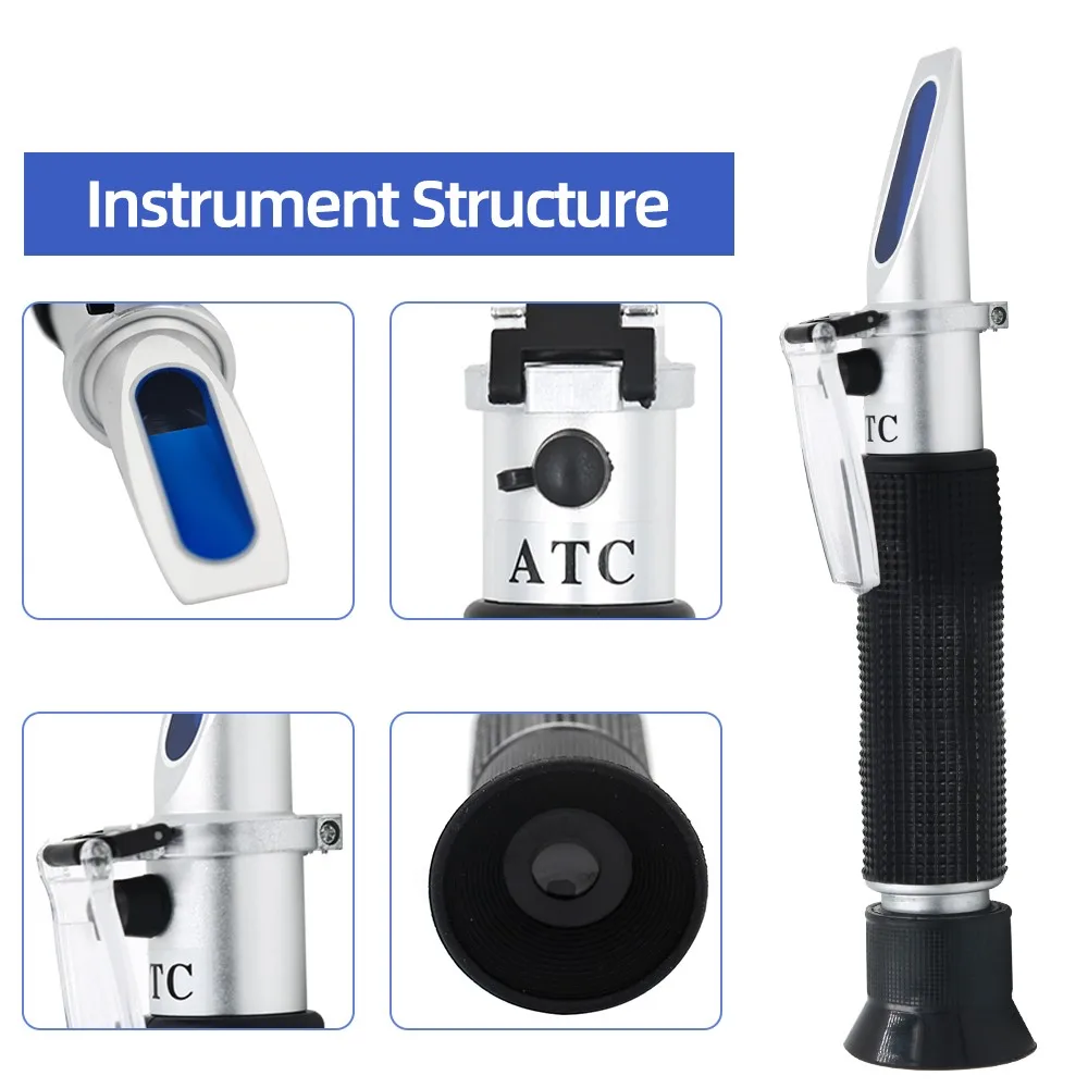

Alcohol Refractometer Spirit Tester Alcohol Meter Adjustable Manual Focus Refractometer Alcohol Concentration Detector