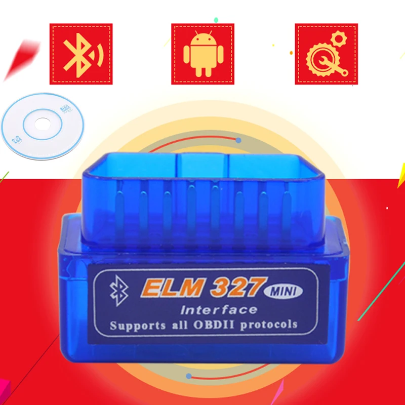 Мини Bluetooth Smart elm327 V2.1 Obd2 сканер диагностический инструмент тестер DC 12 В
