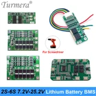 Turmera 2S 3S 4S 5S 6S 18650 литиевый аккумулятор BMS PCB защитой Панели для 8,4 V 10,8 V 12V 16,8 V 18V 21V, алюминиевая крышка, 25В отвертка дрель Применение