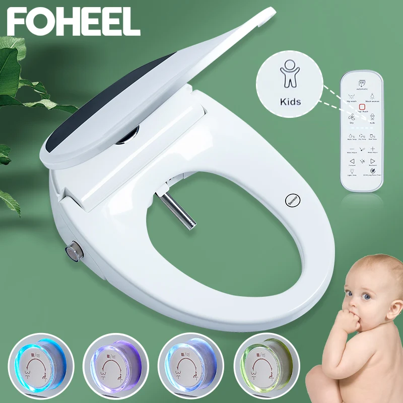 

Детское сиденье FOHEEL oilet, электронное биде, сиденье с подогревом, воздушная сушка, самоочищающаяся насадка, ручка, ЖК-дисплей, быстрая подсветка