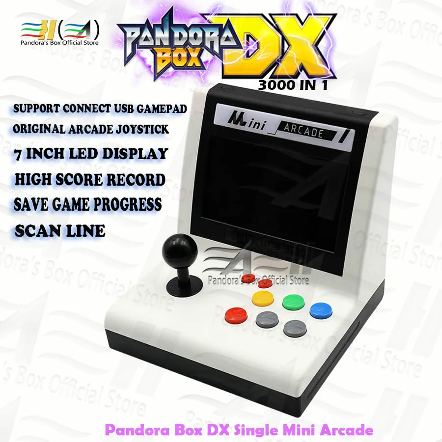 

Original Pandora Box DX Single mini arcade Built-in 3000 in 1 can save game progress Plug and play have 3D tekken Mortal Kombat