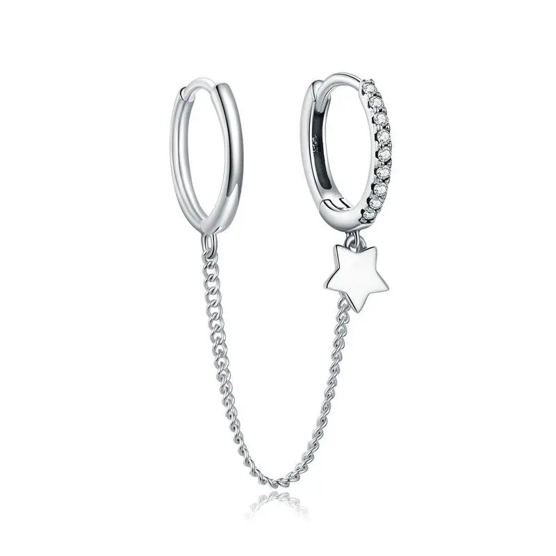 Серьги-клипсы женские из серебра 925 пробы со звездами | Украшения и аксессуары