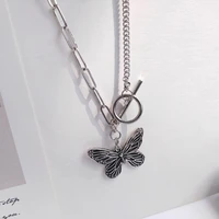 fashion retro butterfly pendant necklace personalized old process clavicle necklace for women temperament charm choker jewelry