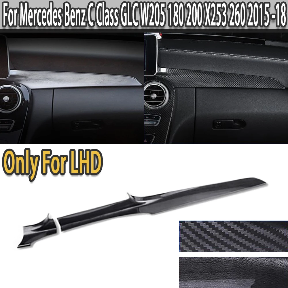 

K-Car LHD Center Console Dashboard Trim Strips Carbon Fiber Color For Mercedes Benz C Class GLC W205 180 200 X253 260 2015-2018
