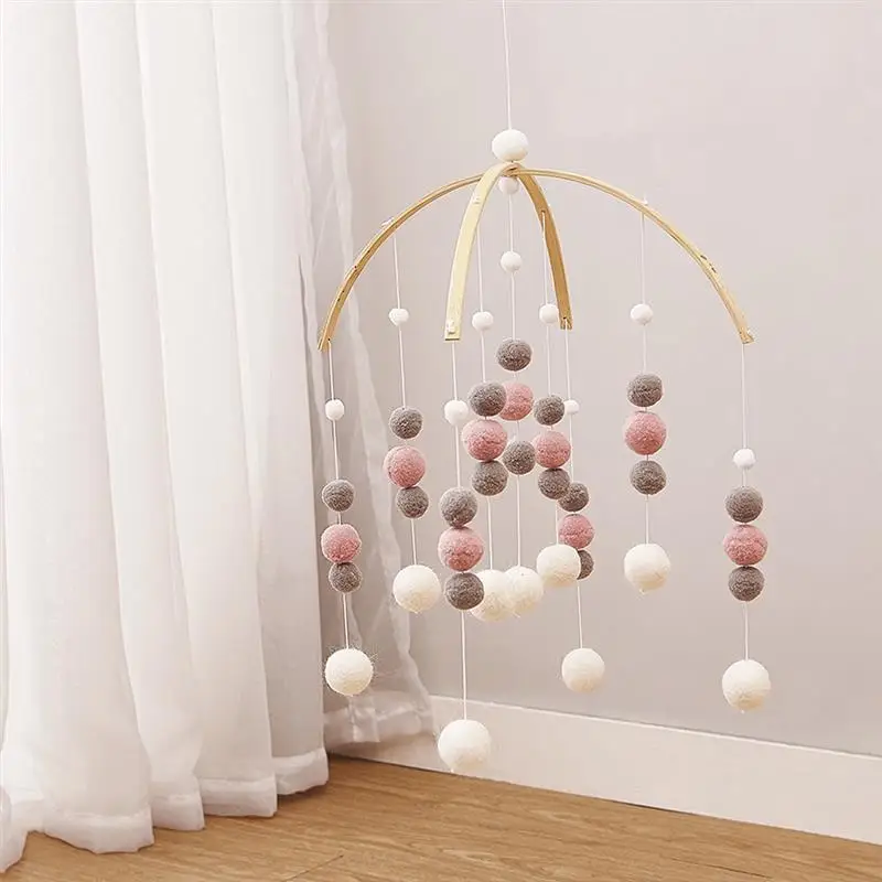 

Felt Ball Wind Chimes Baby Nursery Mobile Crib Bed Hanging Wind Chimes Toys Decor for Kids Room Baby Shower Photography Props