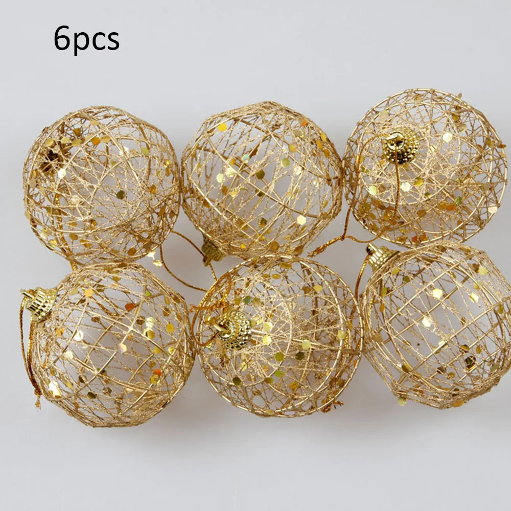 Блестящие золотые шары для рождественской елки 5/6 см подвесные Подвески