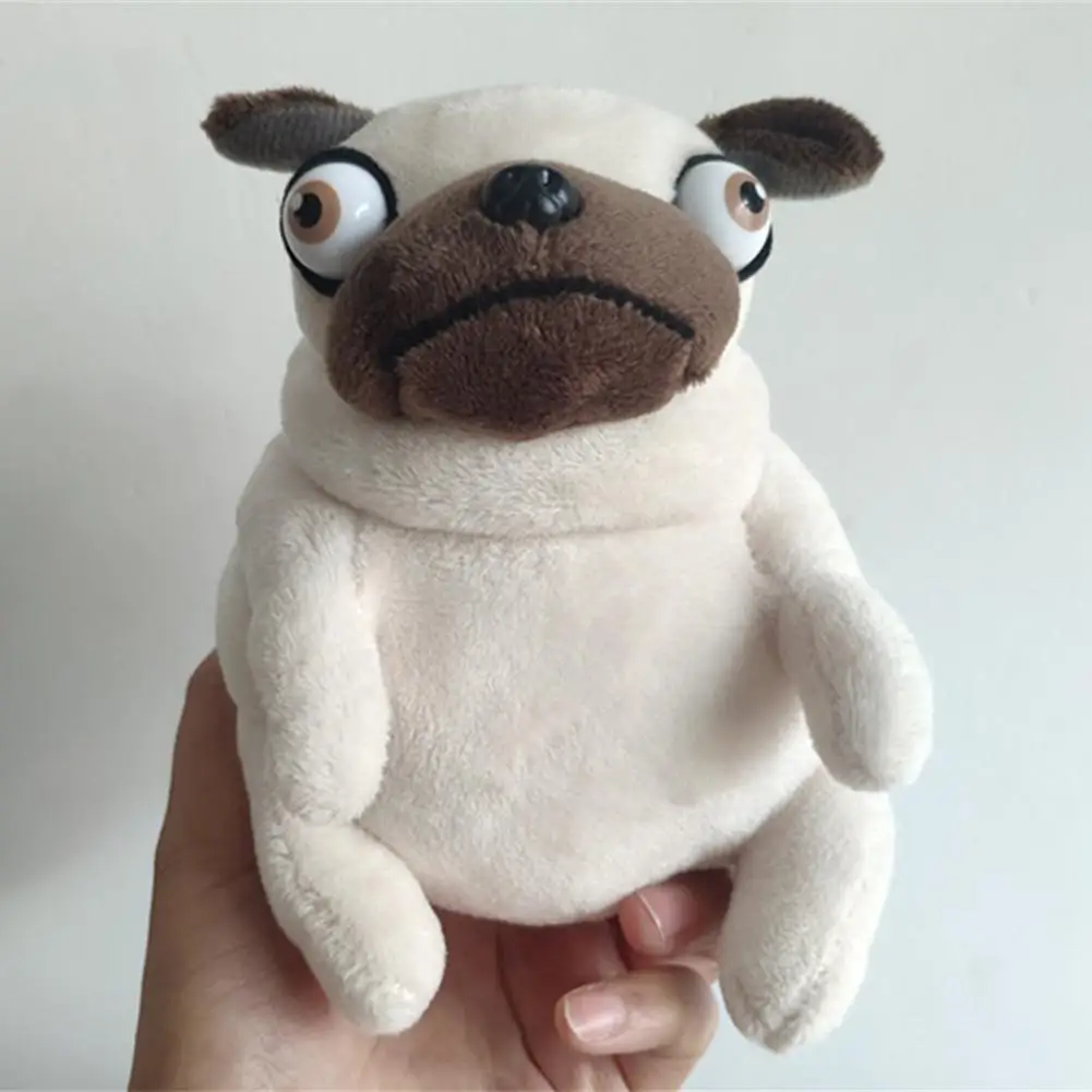 

1pcs Plush Pug Doll Plush Toy Doll White About 15cm eco-friend safe material Decorate the room accompany Plush toys Hand Puppets