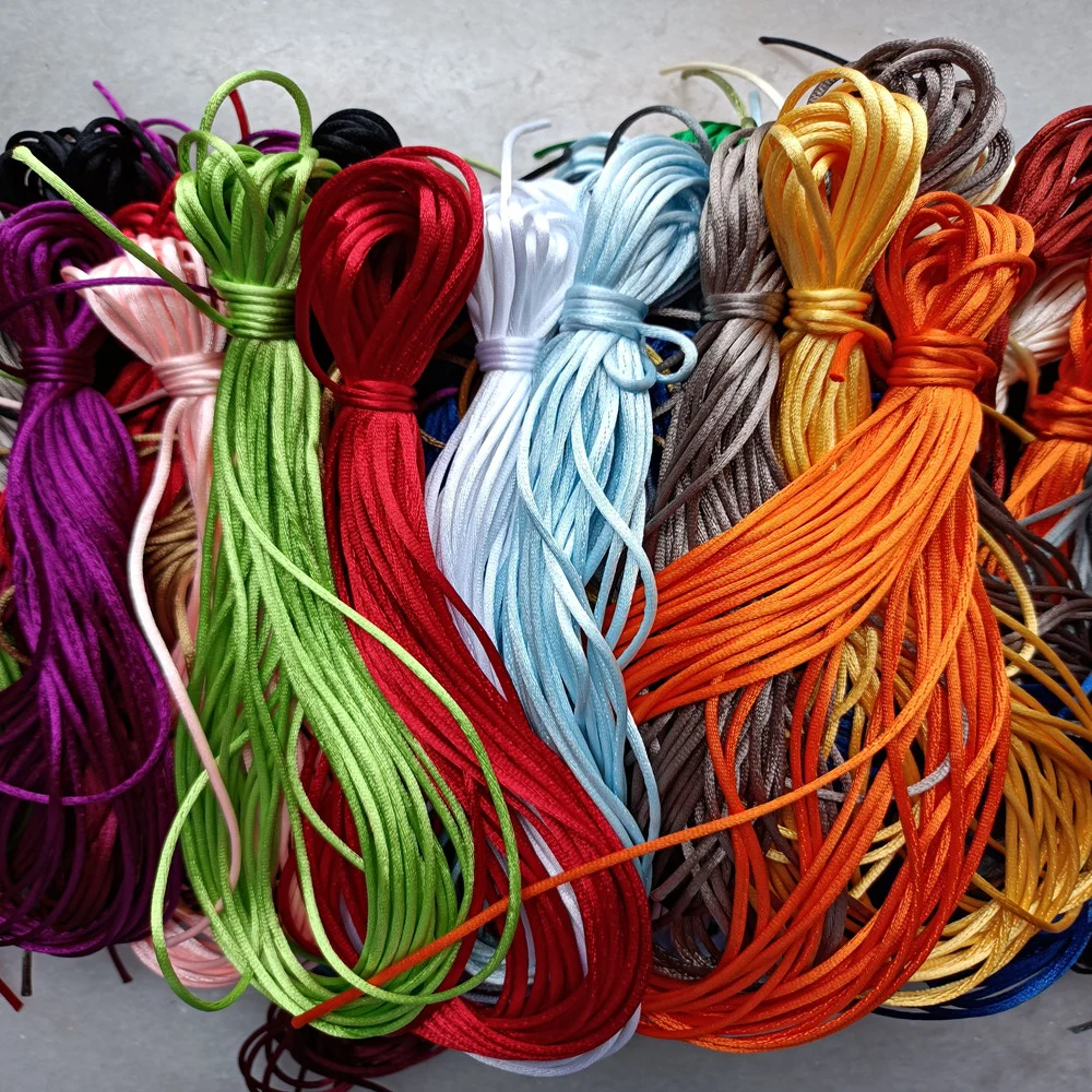 Плетеный шнур для макраме 2 мм шелковый нить проволока сделай сам китайский узел