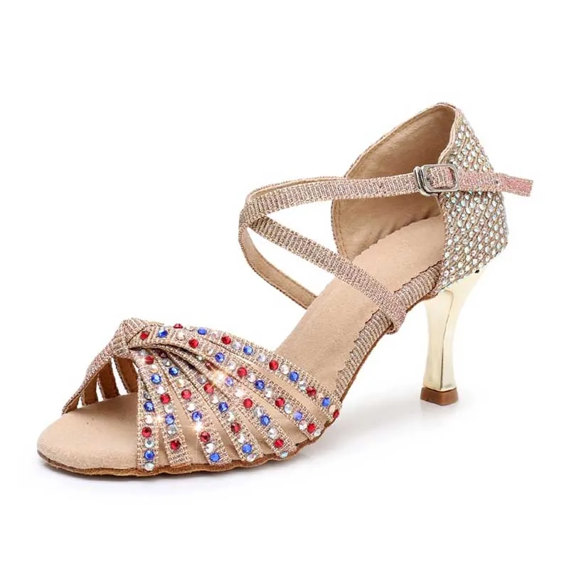 Женские кроссовки для латиноамериканских танцев с алмазным напылением|latin dance