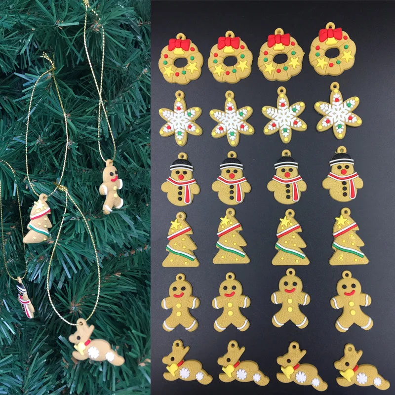 6 шт. Рождественский орнамент милые пряники мужские Подвески Рождественская
