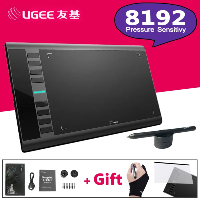 Графический планшет UGEE M708 для рисования 8192 уровней цифровой подписи ручка