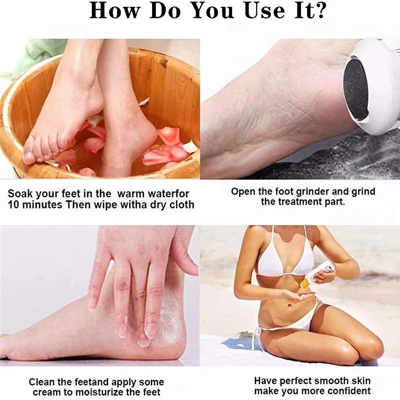 Шлифовальная машинка для ног перезаряжаемая электрическая удаления мозолей