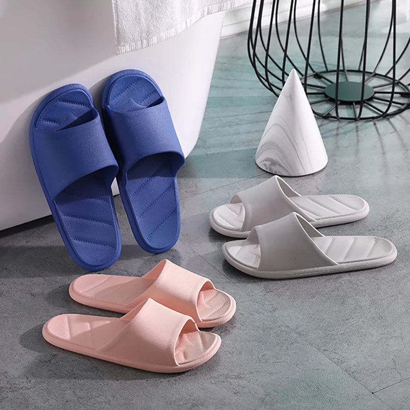 

Indoor Men's Slippers Non-slip Bathroom Flip Flops Hotel Travel Slides Summer Beach Sandals Soft Sole Home Guest Shoes for Women