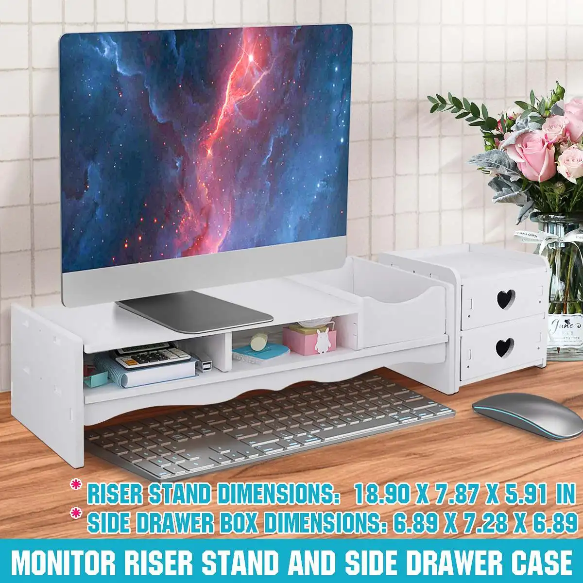 

Multifunction Computer PC Monitor Riser Laptop Stand Desktop Holder Lapdesk Monitor Holder Table Storage Organizer Screen Shelf