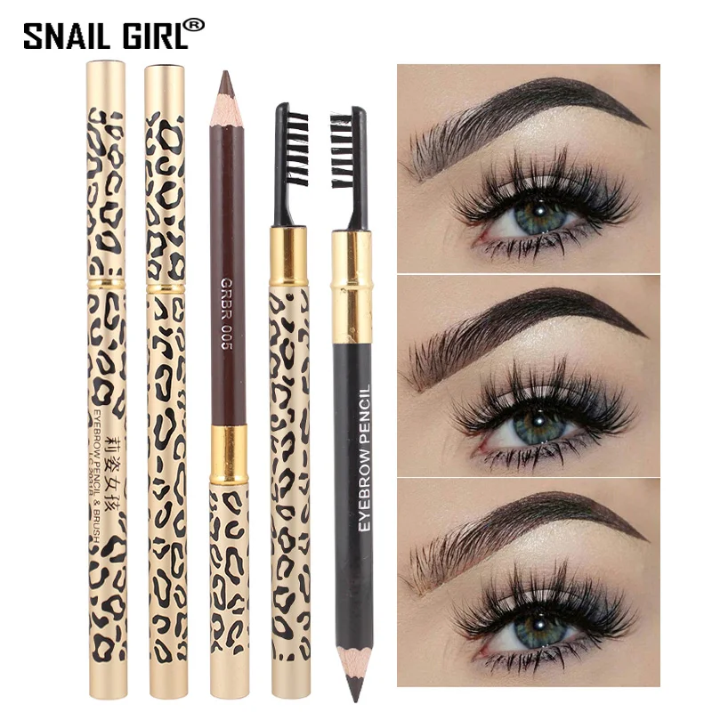 Леопардовый карандаш для бровей Cuttable Eye Brow Enhancer двойная головка с бровями кисть для глаз макияж рисунок пигмент оттенок инструмент Татуировка ручка