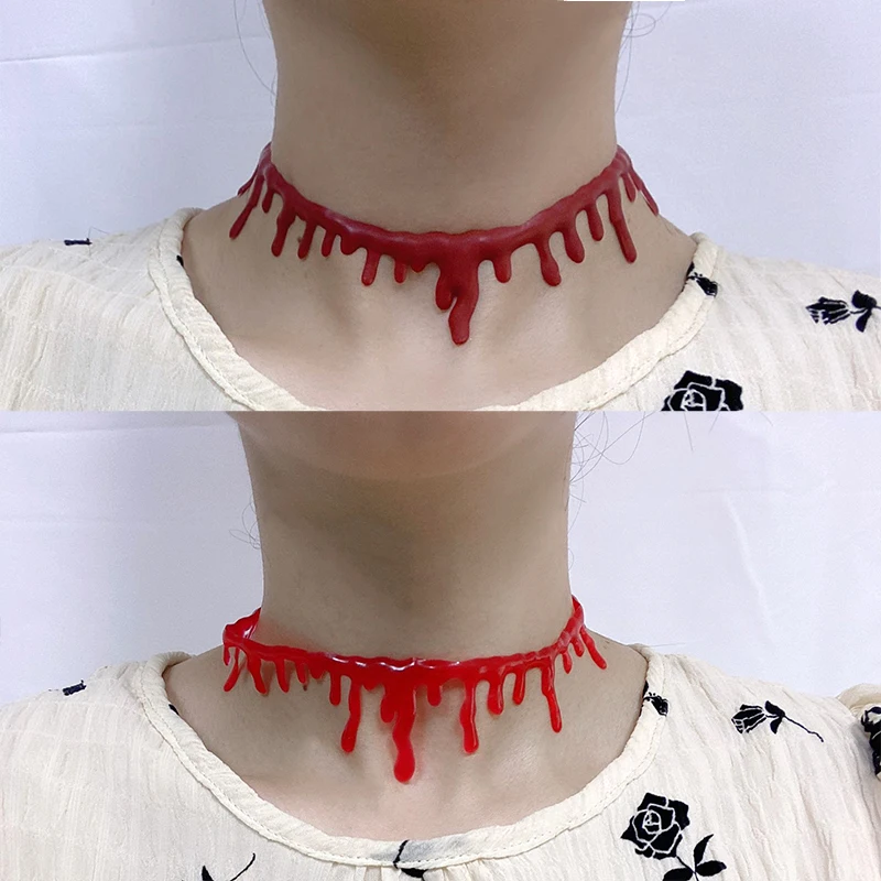 Новинка модное ожерелье чокер с кровью клыки вампира протезы реквизит для