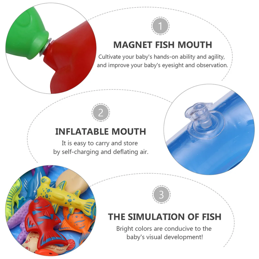 

1 Set 39pcs Children' Fishing Magnetic Fishing for Baby (Assorted Color)