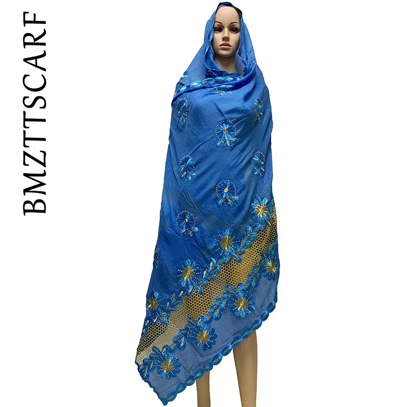 

African Women Special Scarfs Muslim Women Embroidery 100% Cotton Scarf Party Wedding Scarf BM904