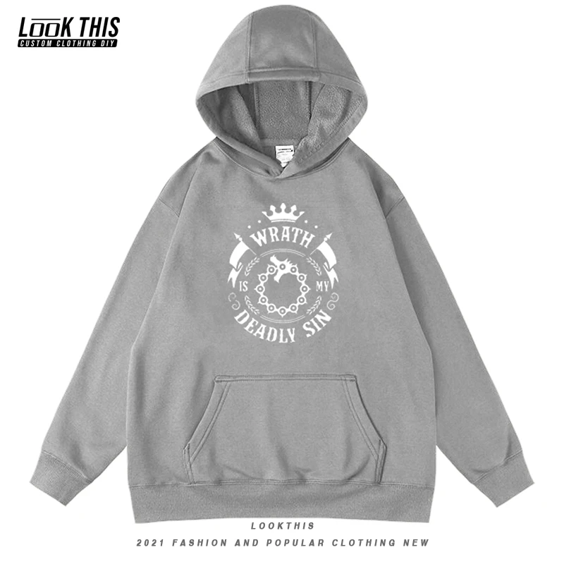 

Мужской пуловер в стиле аниме «Семь смертных грехов», уличная одежда в стиле Харадзюку, толстовка с капюшоном для мужчин, осень 2021, свитшот, ...