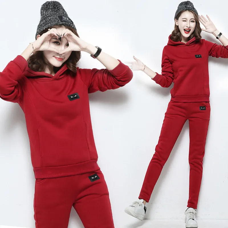 Фото Women Hoodies Pant Clothing Set Casual 2 Piece Warm Fleece Tracksuit Female Pullover Top and Pants 2pcs Sweat Suit Outfits Женская Women Hoodies Pant Clothing Set Casual 2 Piece Warm Fleece Tracksuit Female Pullover Top and Pants 2pcs Sweat Suit Outfits Женская