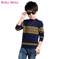 teenage boys sweaters 2021 winter striped kids sweaters for boys thick cotton o neck knitted pullover childrens clothes 3 15y