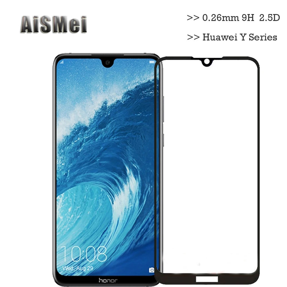 AiSMei закаленное защитное стекло для huawei Y5 Y6 Y7 Y9 2018 протектор экрана Prime 2019