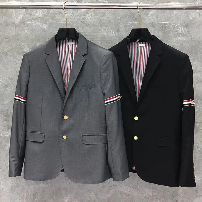 

2021 Fashion TB THOM Brand Formal Blazer Men British Casual Suit Men's Jacket Spring And Autumn Single Breasted Wool Coat