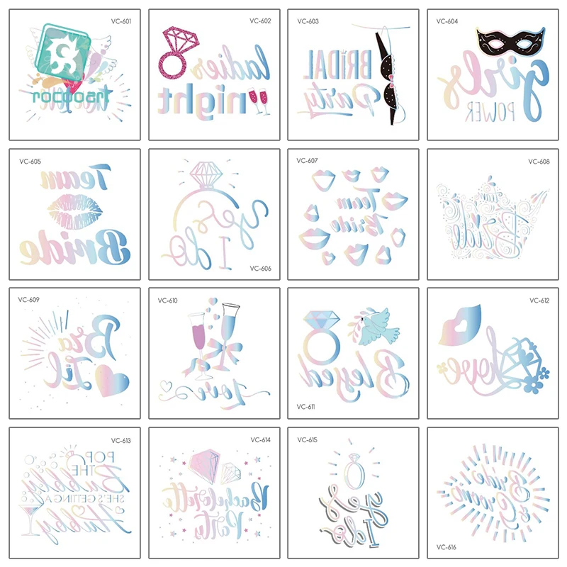 Рокоарт Командная невеста временная поддельная татуировка девичника Ночь дам Тату водонепроницаемое тело искусства Татуировка для свадьбы.