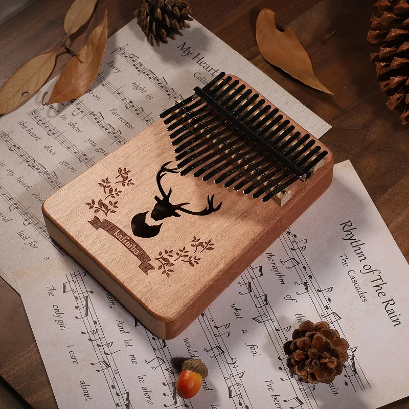 Калимба с 17 клавишами пальцевое пианино красное дерево Mbira музыкальный