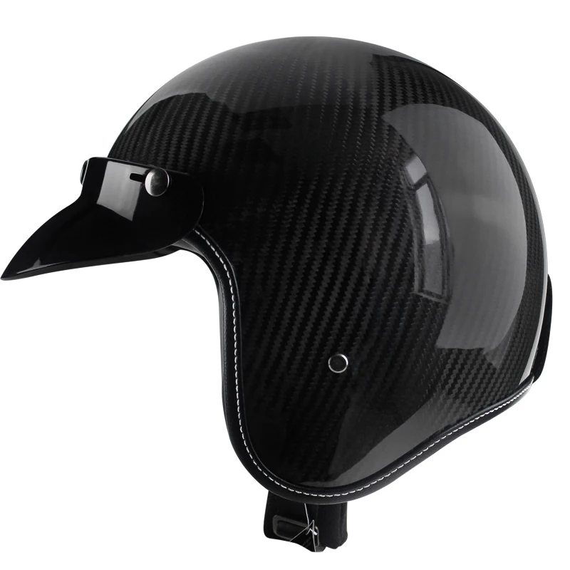 

Free carbon fiber motorcycle helmet 3 / 4 open reflective helmet