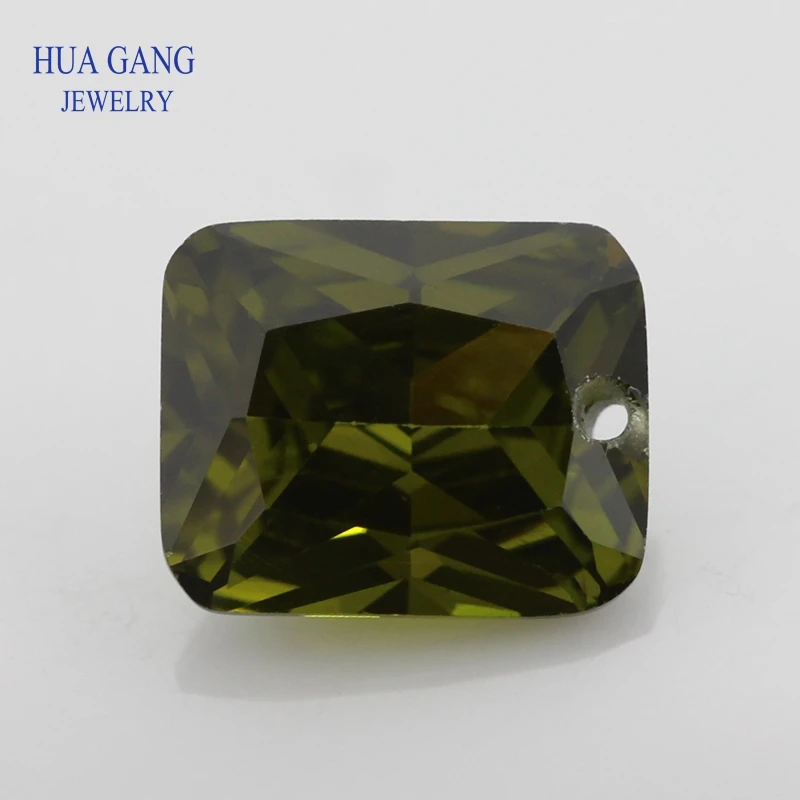 

Single Hole AAAAA Octangle Shape Peridot Cubic Zirconia Stone For Jewelry Making Size 4x6~15x20mm High Quality CZ