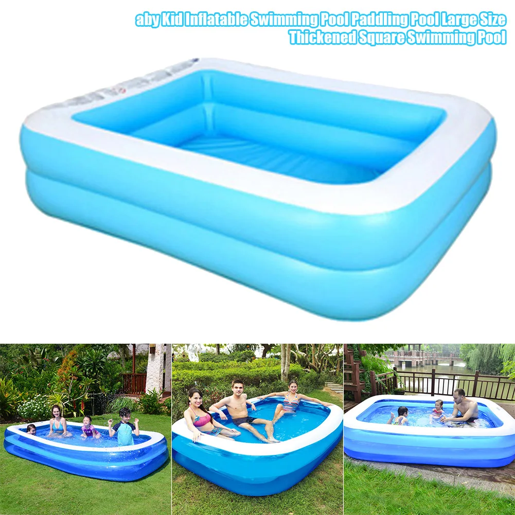 Inflatable Swimming Pool Inflatable Kiddie Pool Full-Sized Family Lounge Pool for Baby Kids Adults Garden Backyard ZJ55