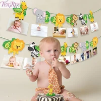 animal banner happy 1st birthday party decor kids jungle safari party decor balloons tableware party supplies baby shower gifts
