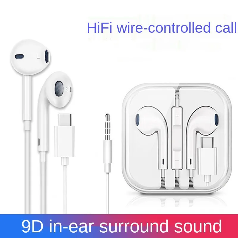 

Wired Headphones In-ear Bass 9D HiFi Stereo Earphones Sport Earbuds Music Headset With Built-in Microphone For Android IOS Phone