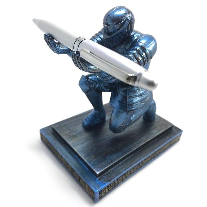 

Creative Desktop Storage Soldier Knight Pen Stand Holder Support Pen Seat Desk Armor Hero Stand