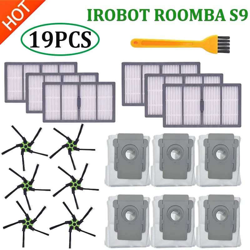 6 боковая щетка + фильтр подходит мешка для сбора пыли IROBOT ROOMBA S9 подметания