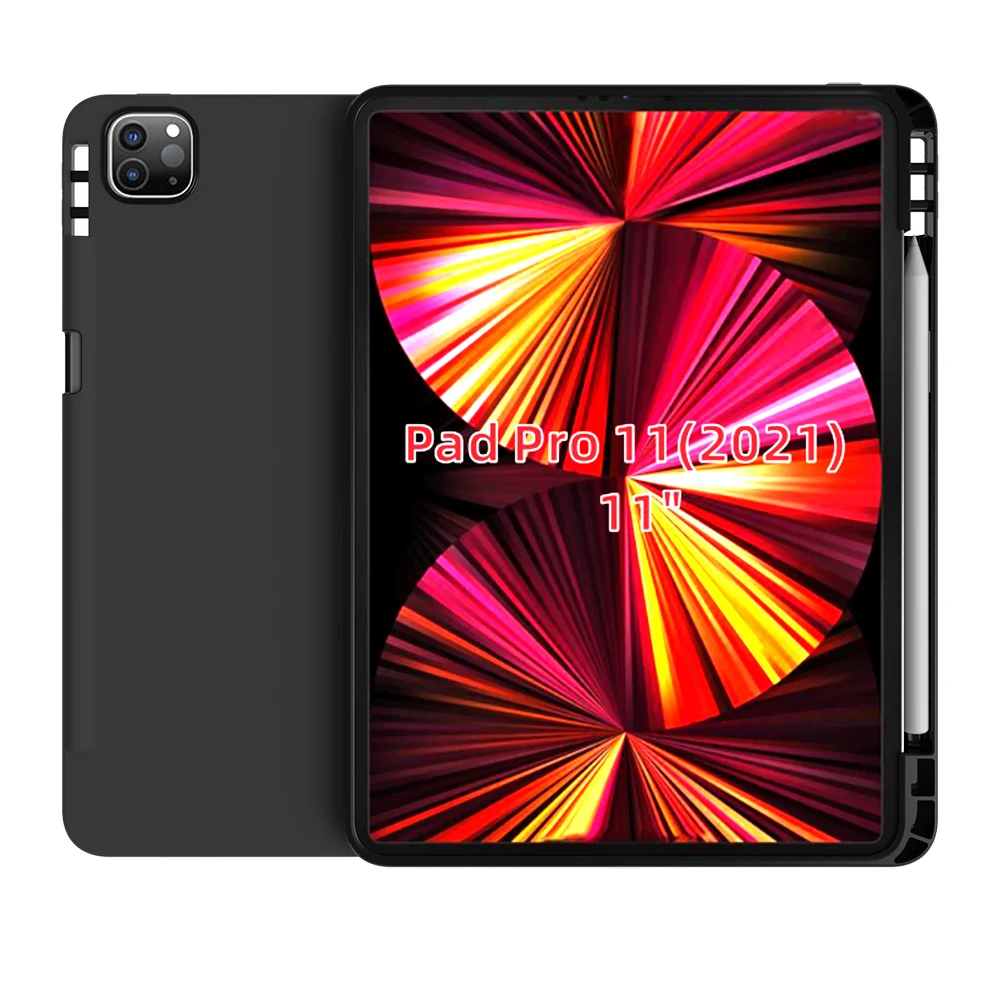 

Черный матовый Противоскользящий Мягкий силиконовый чехол из ТПУ для iPad Pro 11 дюймов 2021 чехол s