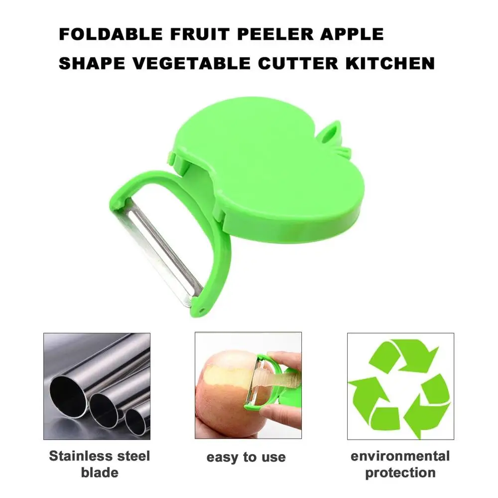 

Foldable Fruit Peeler Apple Shape, Vegetable Zester, Stainless Steel Blades, Turnip Slicer Cutter, Kitchen Tools